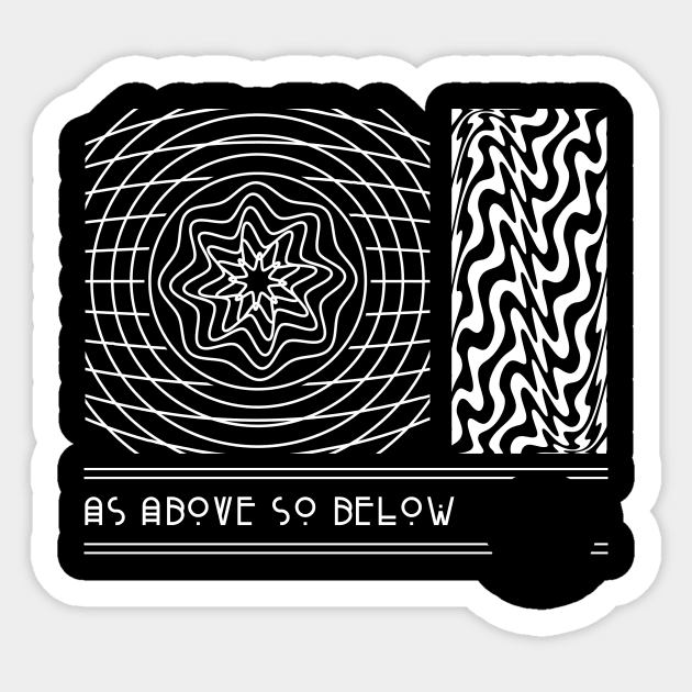 As Above So Below Sticker by Vintage Oldschool Apparel 